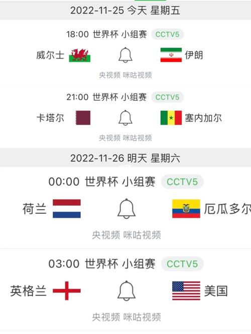 世界杯时间表2022年赛程表